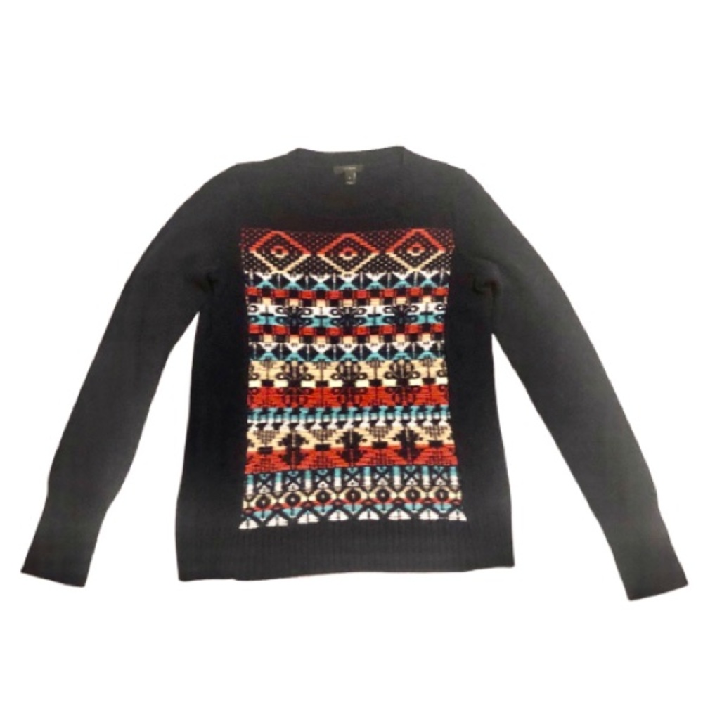J. Crew Jacquard-stitch Fair Isle Wool Blue EUC